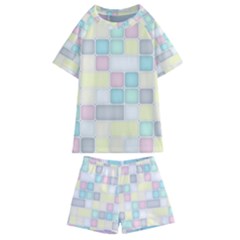 Background Abstract Pastels Square Kids  Swim Tee And Shorts Set by Nexatart