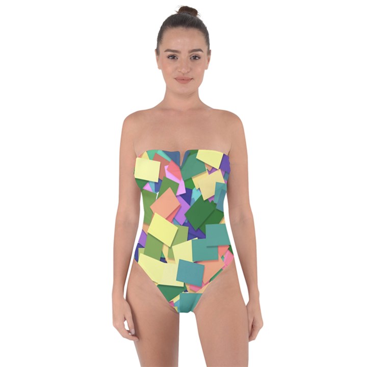 List Post It Note Memory Tie Back One Piece Swimsuit