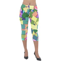 List Post It Note Memory Lightweight Velour Capri Leggings 