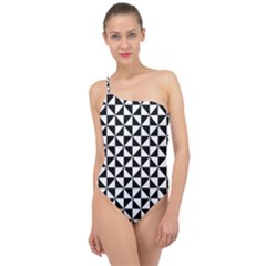 Triangle Pattern Simple Triangular Classic One Shoulder Swimsuit