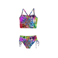 Abstract Squares Arrangement Girls  Tankini Swimsuit