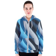 Abstract Pattern Lines Wave Women s Zipper Hoodie by Nexatart