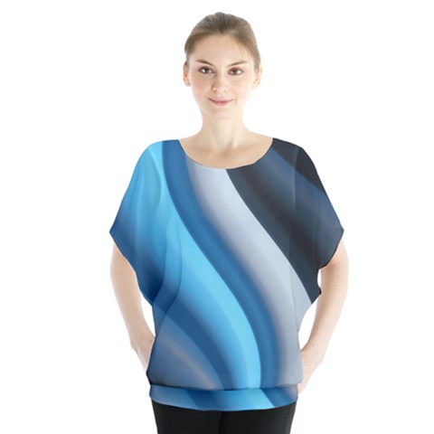 Abstract Pattern Lines Wave Blouse by Nexatart