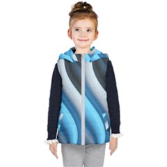 Abstract Pattern Lines Wave Kid s Hooded Puffer Vest by Nexatart