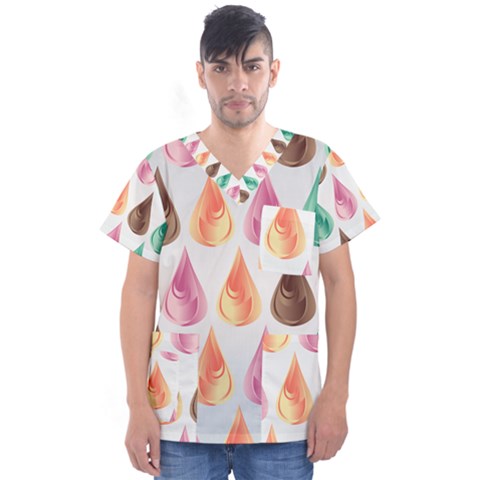 Background Colorful Abstract Men s V-neck Scrub Top by Nexatart