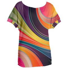 Abstract Colorful Background Wavy Women s Oversized Tee by Nexatart