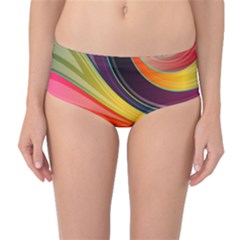 Abstract Colorful Background Wavy Mid-waist Bikini Bottoms by Nexatart