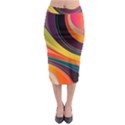 Abstract Colorful Background Wavy Midi Pencil Skirt View1