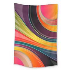 Abstract Colorful Background Wavy Large Tapestry by Nexatart