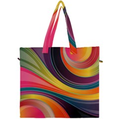 Abstract Colorful Background Wavy Canvas Travel Bag by Nexatart