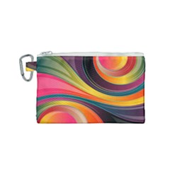 Abstract Colorful Background Wavy Canvas Cosmetic Bag (small) by Nexatart