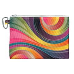 Abstract Colorful Background Wavy Canvas Cosmetic Bag (xl) by Nexatart