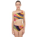 Abstract Colorful Background Wavy Spliced Up Two Piece Swimsuit View1