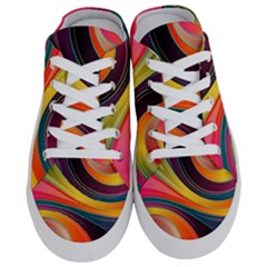 Abstract Colorful Background Wavy Half Slippers