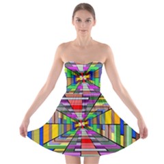 Art Vanishing Point Vortex 3d Strapless Bra Top Dress by Nexatart