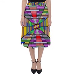 Art Vanishing Point Vortex 3d Folding Skater Skirt by Nexatart