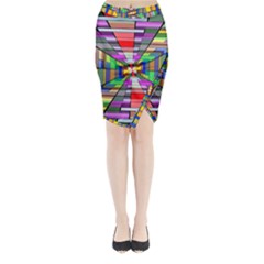 Art Vanishing Point Vortex 3d Midi Wrap Pencil Skirt by Nexatart