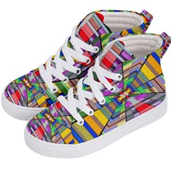 Art Vanishing Point Vortex 3d Kid s Hi-top Skate Sneakers by Nexatart