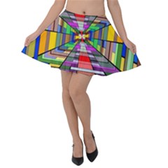 Art Vanishing Point Vortex 3d Velvet Skater Skirt by Nexatart