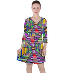 Art Vanishing Point Vortex 3d Ruffle Dress by Nexatart