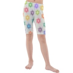 Polygon Geometric Background Star Kids  Mid Length Swim Shorts by Nexatart