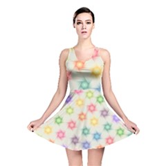 Polygon Geometric Background Star Reversible Skater Dress by Nexatart