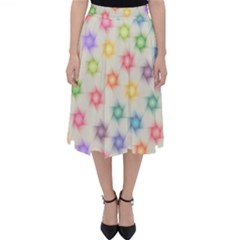 Polygon Geometric Background Star Folding Skater Skirt by Nexatart