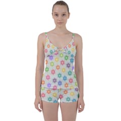 Polygon Geometric Background Star Tie Front Two Piece Tankini by Nexatart