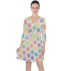 Polygon Geometric Background Star Ruffle Dress by Nexatart