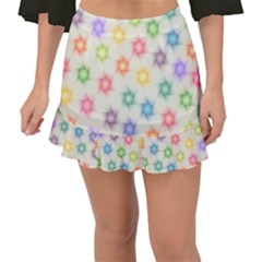 Polygon Geometric Background Star Fishtail Mini Chiffon Skirt by Nexatart