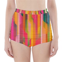 Background Abstract Colorful High-waisted Bikini Bottoms by Nexatart