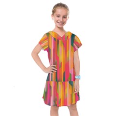 Background Abstract Colorful Kids  Drop Waist Dress by Nexatart