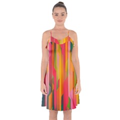 Background Abstract Colorful Ruffle Detail Chiffon Dress by Nexatart