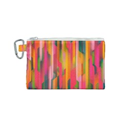 Background Abstract Colorful Canvas Cosmetic Bag (small) by Nexatart