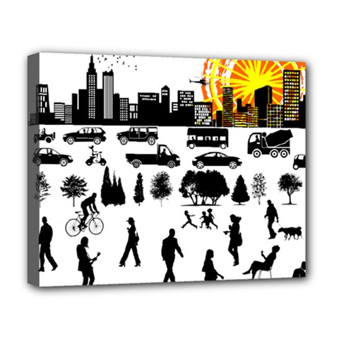 Good Morning, City Deluxe Canvas 20  X 16   by FunnyCow