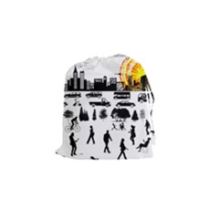 Good Morning, City Drawstring Pouches (small)  by FunnyCow