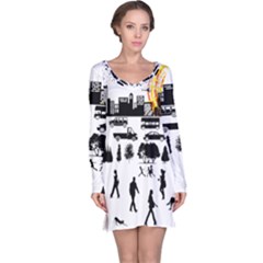 Good Morning, City Long Sleeve Nightdress by FunnyCow