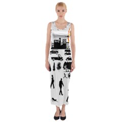 Good Morning, City Fitted Maxi Dress by FunnyCow