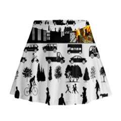 Good Morning, City Mini Flare Skirt by FunnyCow