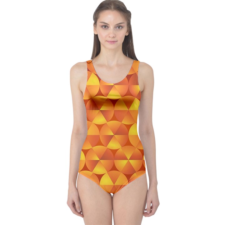 Background Triangle Circle Abstract One Piece Swimsuit