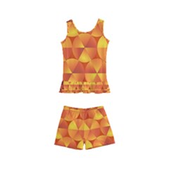 Background Triangle Circle Abstract Kid s Boyleg Swimsuit by Nexatart