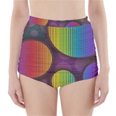 Background Colorful Abstract Circle High-waisted Bikini Bottoms by Nexatart