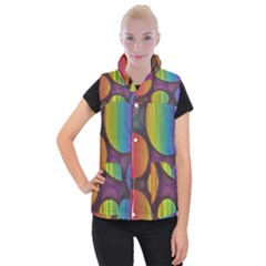 Background Colorful Abstract Circle Women s Button Up Vest by Nexatart