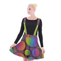 Background Colorful Abstract Circle Suspender Skater Skirt by Nexatart