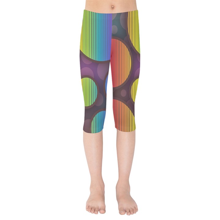 Background Colorful Abstract Circle Kids  Capri Leggings 