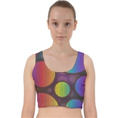 Background Colorful Abstract Circle Velvet Racer Back Crop Top