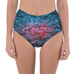 Water Color Red Reversible High-waist Bikini Bottoms by FunnyCow