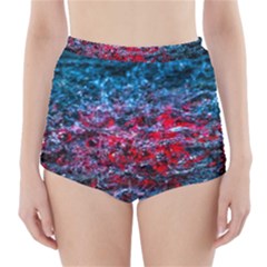 Water Color Red High-waisted Bikini Bottoms by FunnyCow