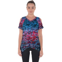 Water Color Red Cut Out Side Drop Tee by FunnyCow