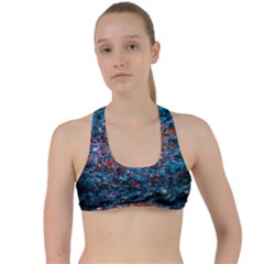 Water Color Orange Criss Cross Racerback Sports Bra by FunnyCow